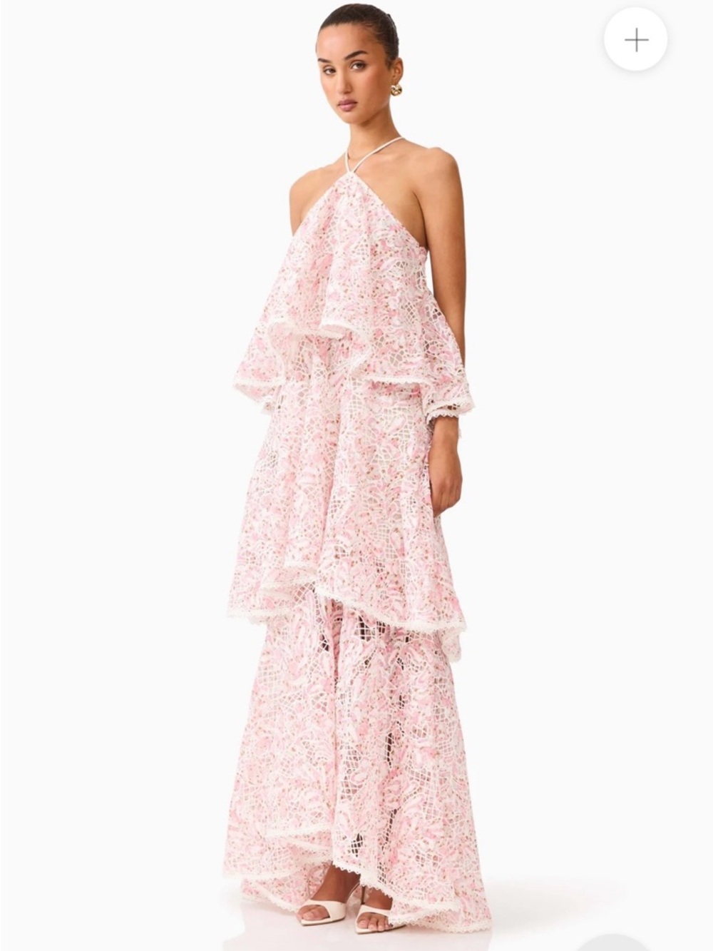 Elliatt Valencia Lace Tiered Halter Maxi Dress - Picture 5 of 15